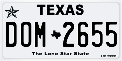 TX license plate DOM2655