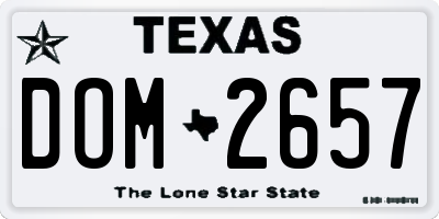 TX license plate DOM2657