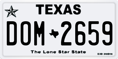 TX license plate DOM2659