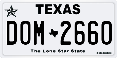 TX license plate DOM2660