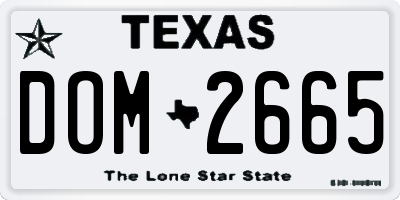 TX license plate DOM2665