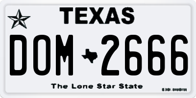 TX license plate DOM2666
