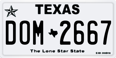 TX license plate DOM2667