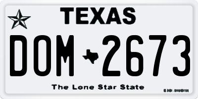 TX license plate DOM2673
