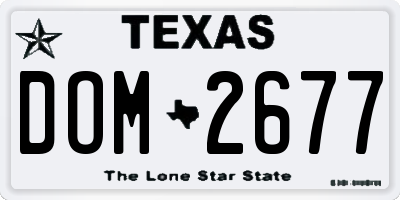 TX license plate DOM2677