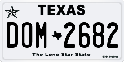 TX license plate DOM2682