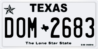 TX license plate DOM2683