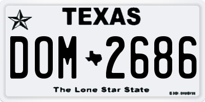 TX license plate DOM2686