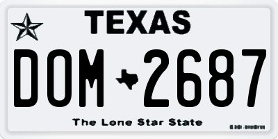 TX license plate DOM2687