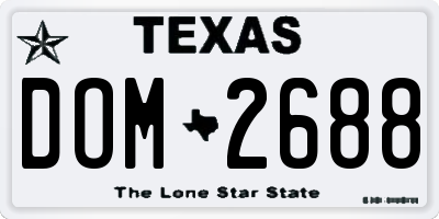 TX license plate DOM2688