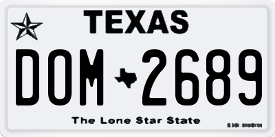 TX license plate DOM2689