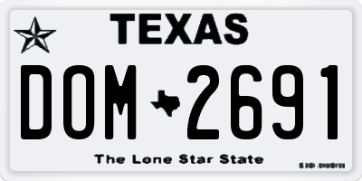 TX license plate DOM2691