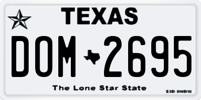 TX license plate DOM2695