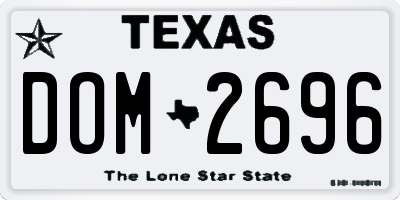 TX license plate DOM2696