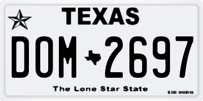 TX license plate DOM2697