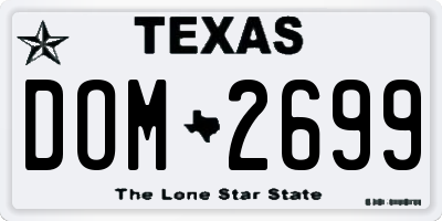 TX license plate DOM2699