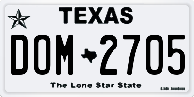 TX license plate DOM2705