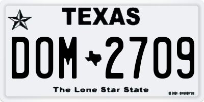 TX license plate DOM2709