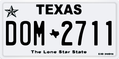 TX license plate DOM2711