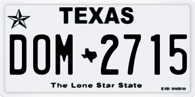 TX license plate DOM2715