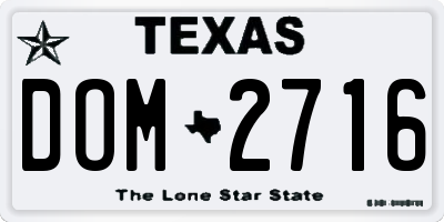 TX license plate DOM2716