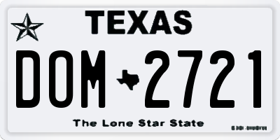 TX license plate DOM2721