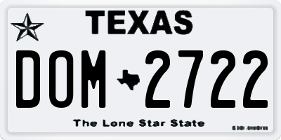TX license plate DOM2722