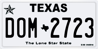 TX license plate DOM2723