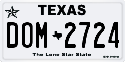 TX license plate DOM2724