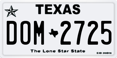 TX license plate DOM2725