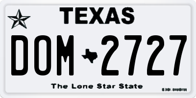 TX license plate DOM2727