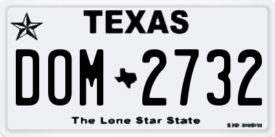 TX license plate DOM2732