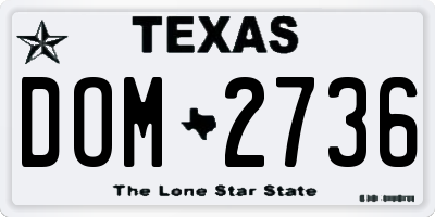 TX license plate DOM2736