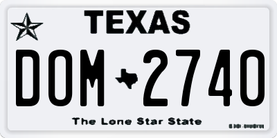 TX license plate DOM2740