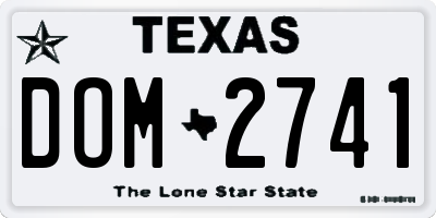 TX license plate DOM2741