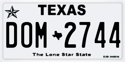 TX license plate DOM2744