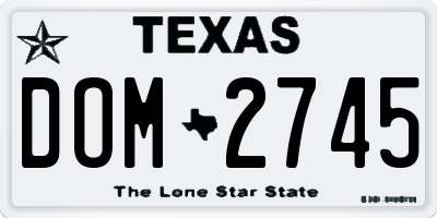 TX license plate DOM2745
