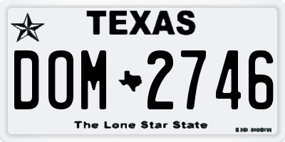TX license plate DOM2746