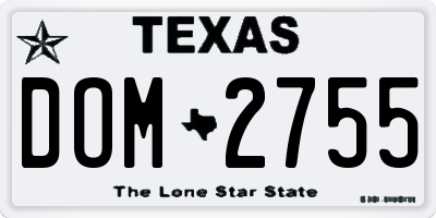 TX license plate DOM2755