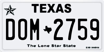 TX license plate DOM2759