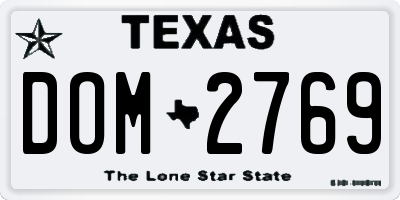 TX license plate DOM2769