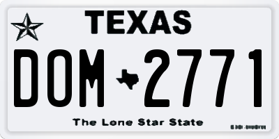 TX license plate DOM2771