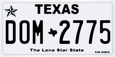 TX license plate DOM2775