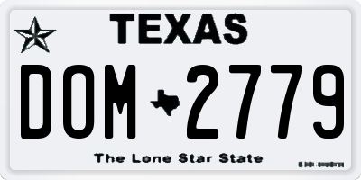 TX license plate DOM2779