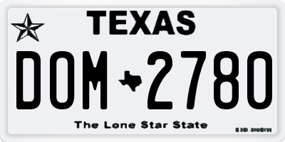 TX license plate DOM2780