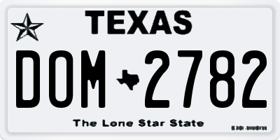 TX license plate DOM2782