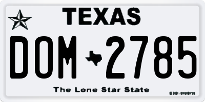 TX license plate DOM2785