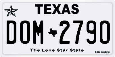 TX license plate DOM2790