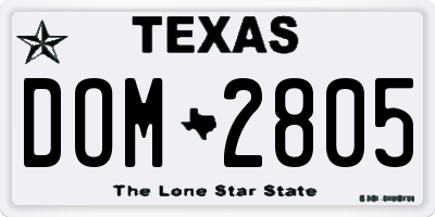 TX license plate DOM2805