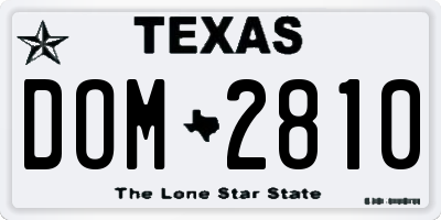 TX license plate DOM2810